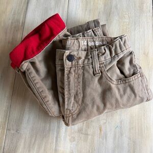 GAP Kids Brown Jeans with Red Lining